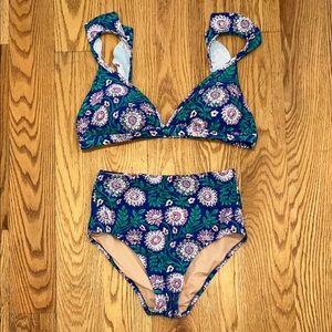 J. Crew High Rise Floral Bikini